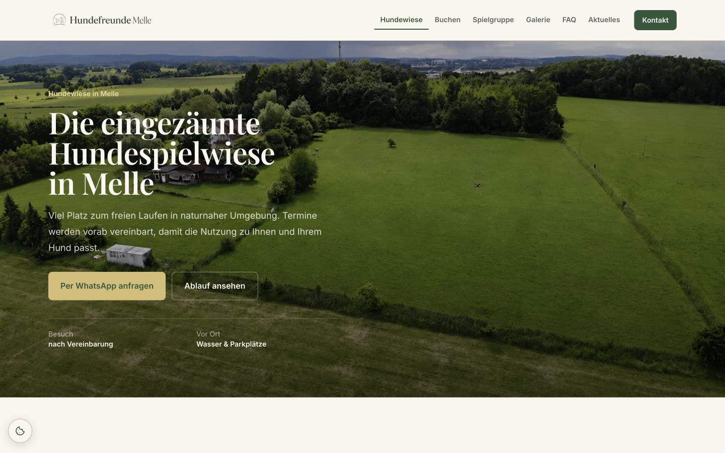 Aktuelle Startseite der von linus.digital entwickelten Website Hundefreunde Melle